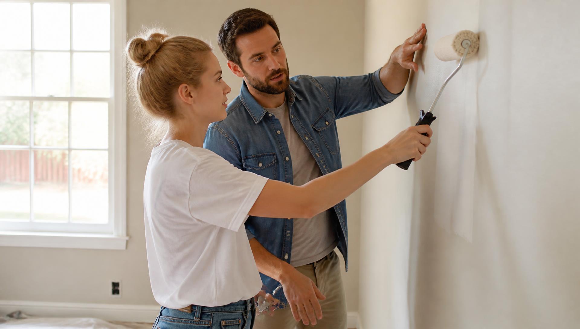 Home improvement lesson painting a wall